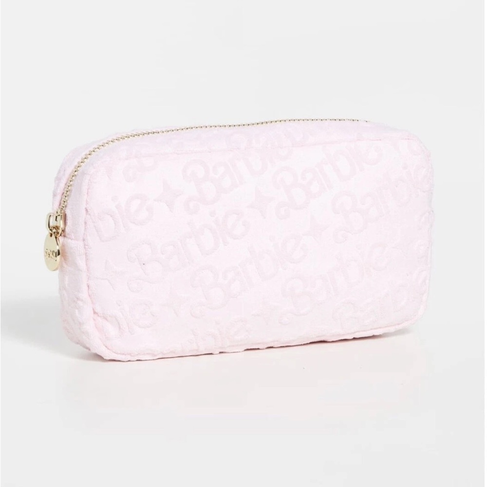 Barbie x Stoney Clover Lane Pink Zipper Makeup Pouch Bag, NEW